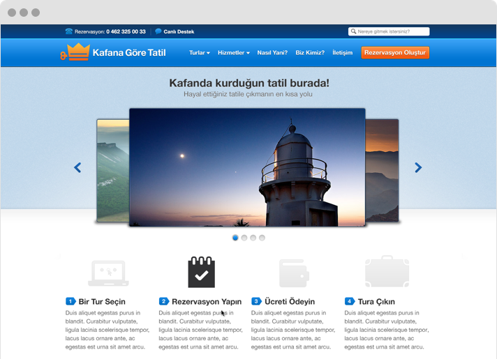Kafana Göre Tatil — Website UI/UX Design