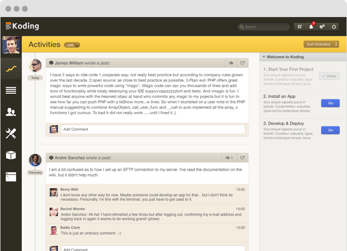 Koding — Web App UI/UX Concept Design